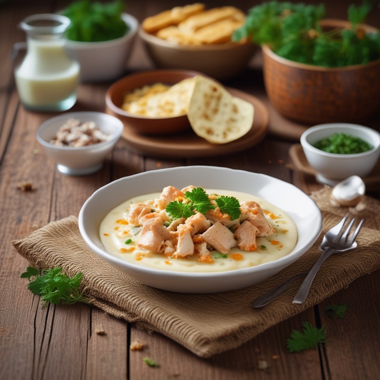 Tapioca Recheada com Frango, Calabresa e Creme de Leite
