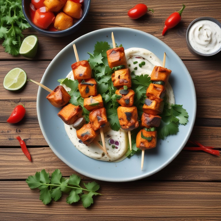 Spicy Paneer Tikka with Creamy Curd Dip
