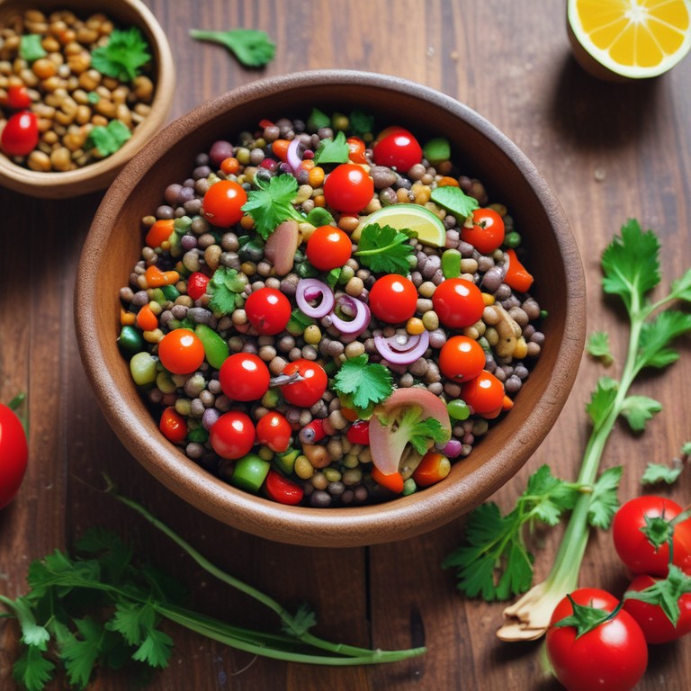 Proteinreicher Veganer Linsensalat