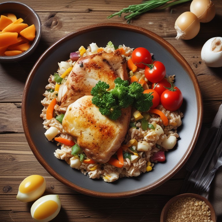 Курица с гречкой и овощами
