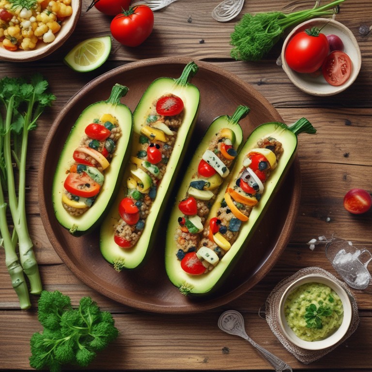 Gevulde Courgette met Quinoa en Groenten
