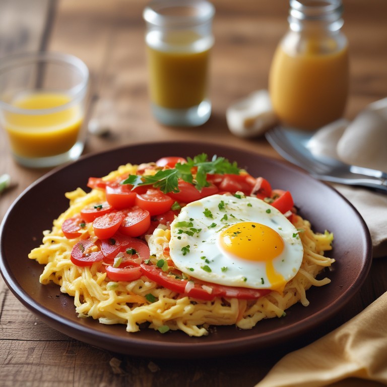 Savory Maggie Egg Bread with Tomato and Onion