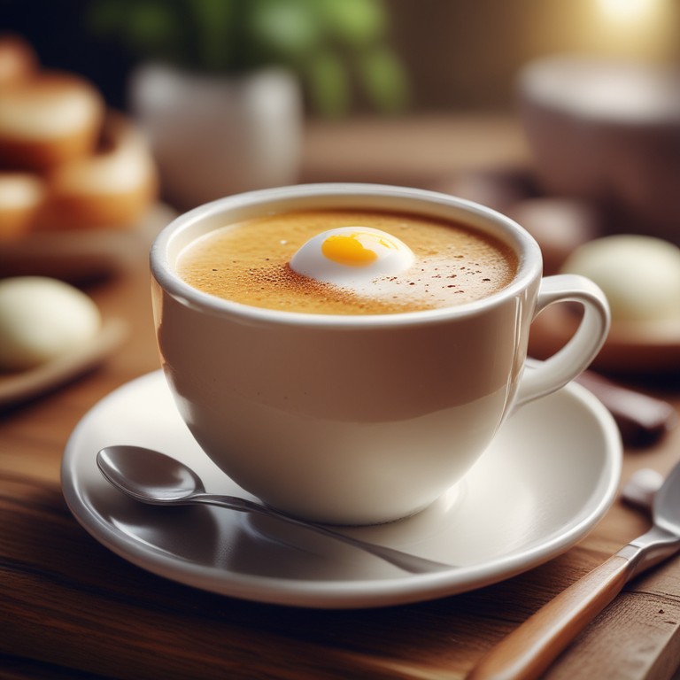 Café Cremoso com Leite e Ovo