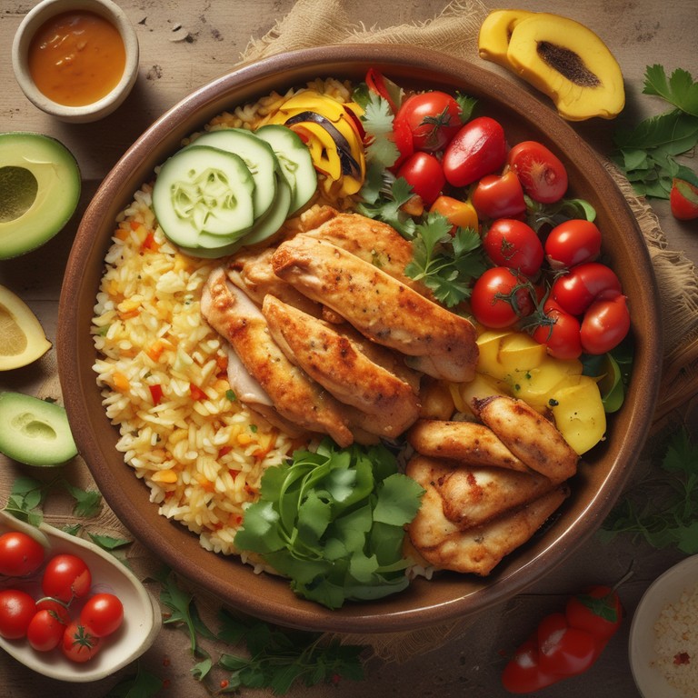 Arroz con Pollo y Verduras Tropicales