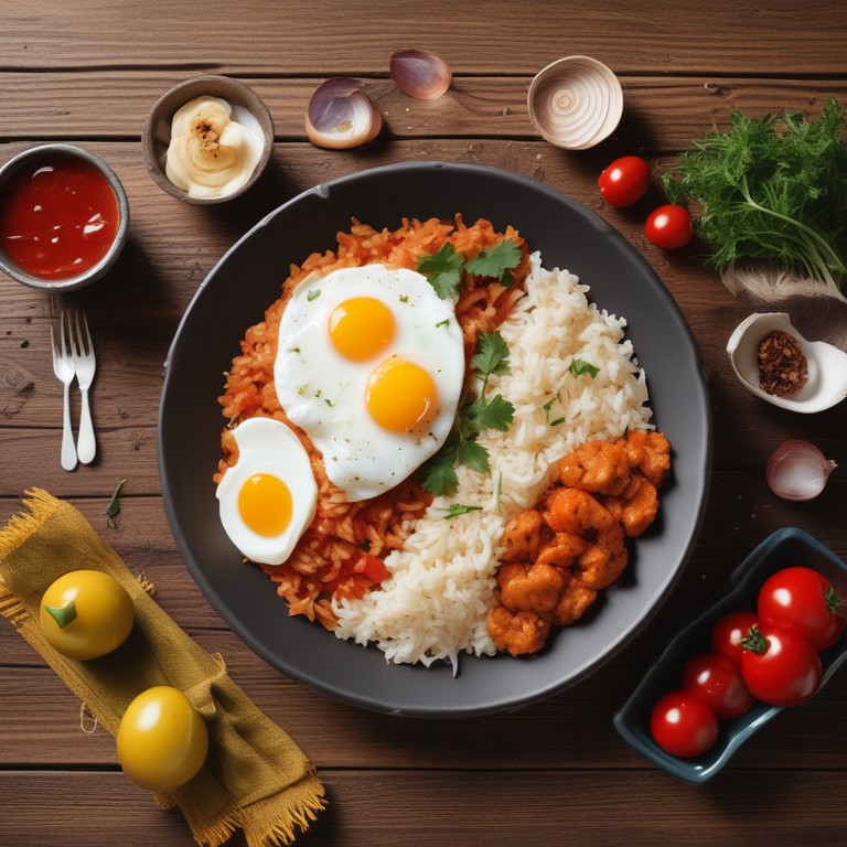 Arroz com Ovo e Molho de Tomate