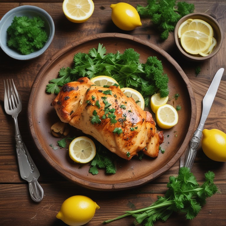Курица с лимоном и травами
