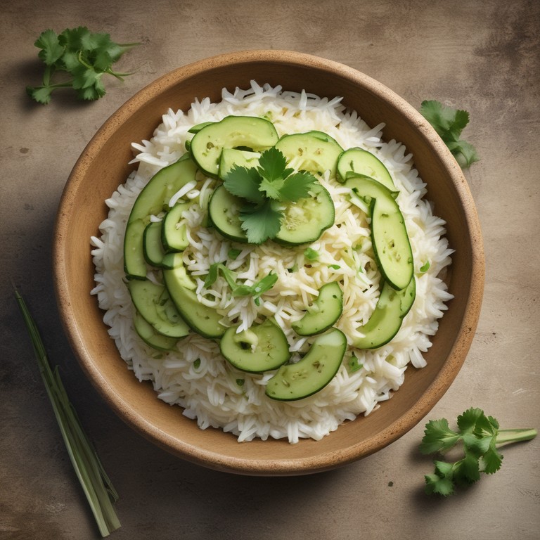 Riz aux Courgettes, Coriandre et Céleri