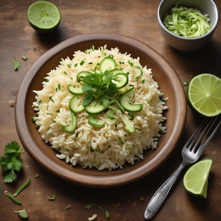 Riz aux Courgettes, Coriandre, Céleri et Noix de Muscade