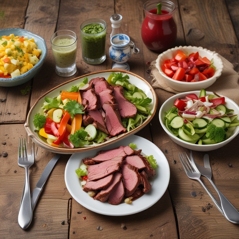 Rauchfleisch mit schwäbischem Kartoffelsalat und grünem Salat