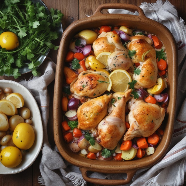 Lemon Chicken Casserole with Creamy Crème Fraîche and Veggies