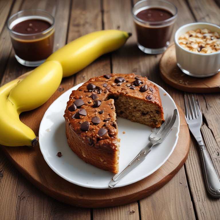 Bolo de Banana com Aveia e Chocolate 70%