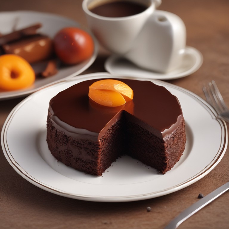 Klassische Sachertorte mit reichhaltiger Schokoladenglasur