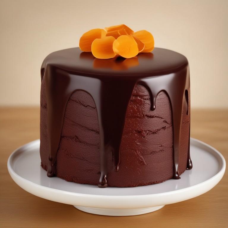 Klassische Sachertorte mit Aprikosenmarmelade und Schokoladenglasur