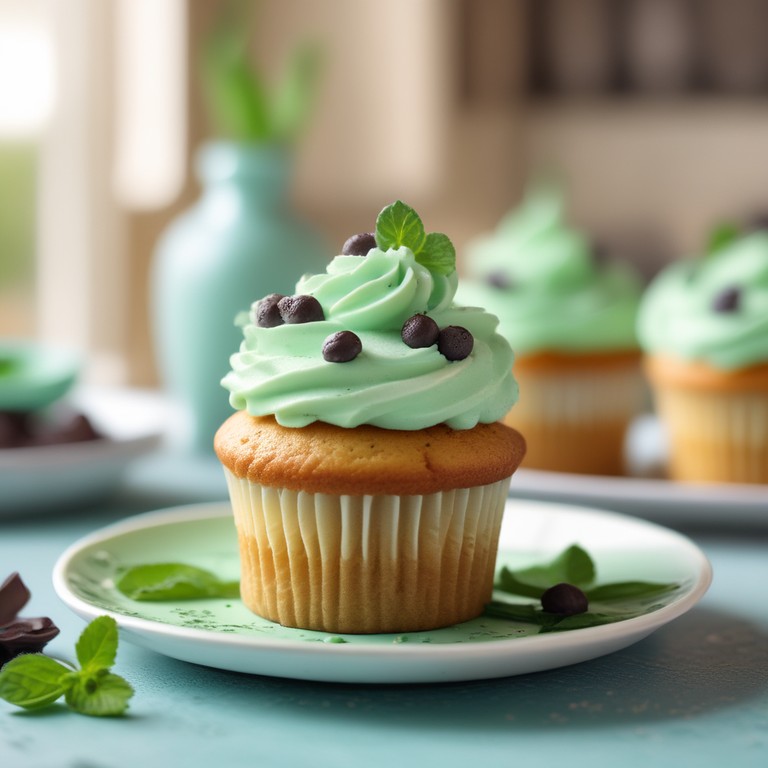 Cupcakes de Vainilla y Menta con Buttercream de Menta y Chispas de ...