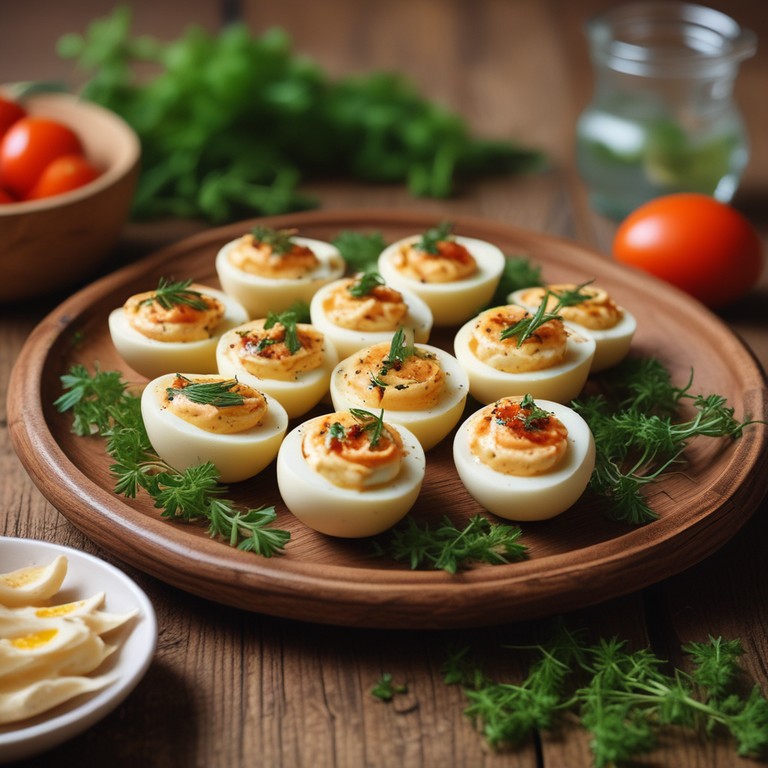 Ovos Recheados com Molho de Tomate e Manteiga