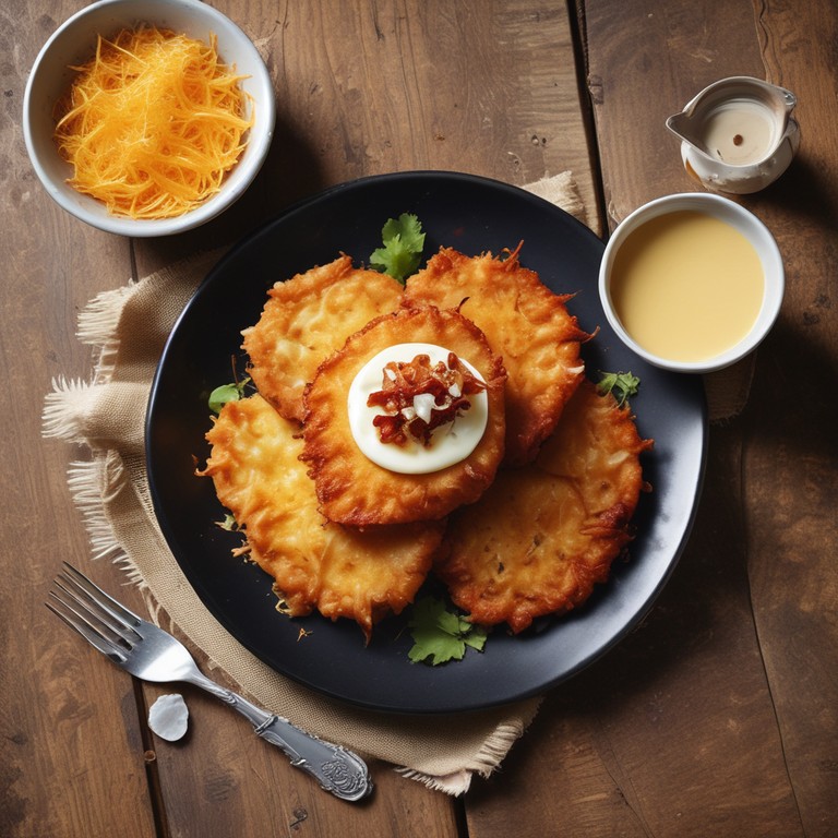 Bolinho de Batata com Frango Desfiado e Bacon