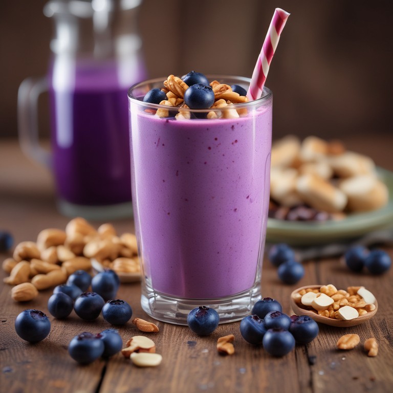 Creamy Blueberry Nut Milkshake