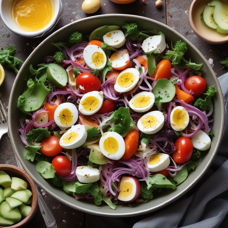 Salada Colorida com Ovos e Molho Especial