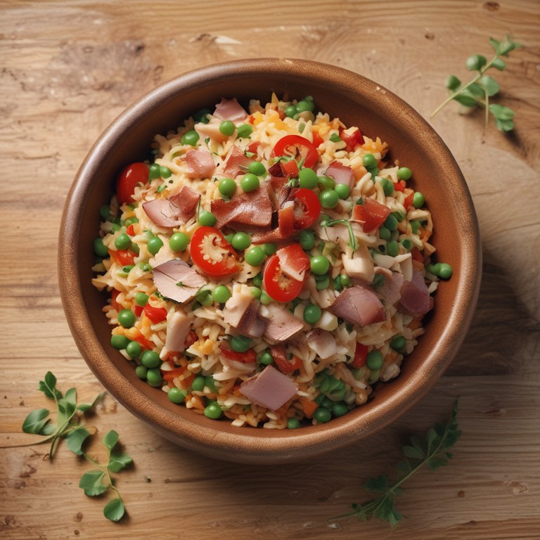 Rijstschotel met Tonijn, Spekjes en Groenten