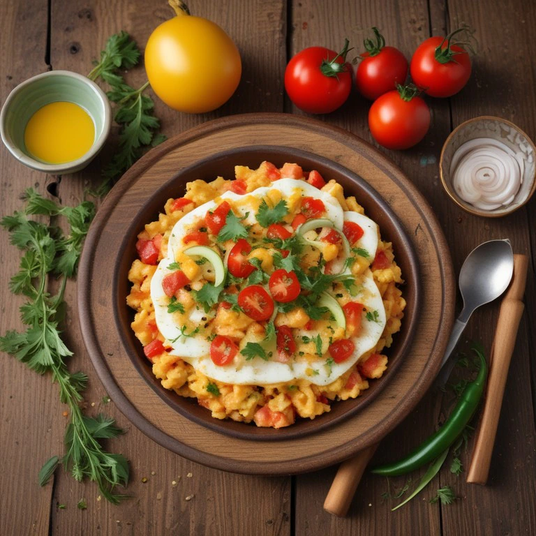 Spicy Tomato and Onion Egg Scramble - Mr. Cook