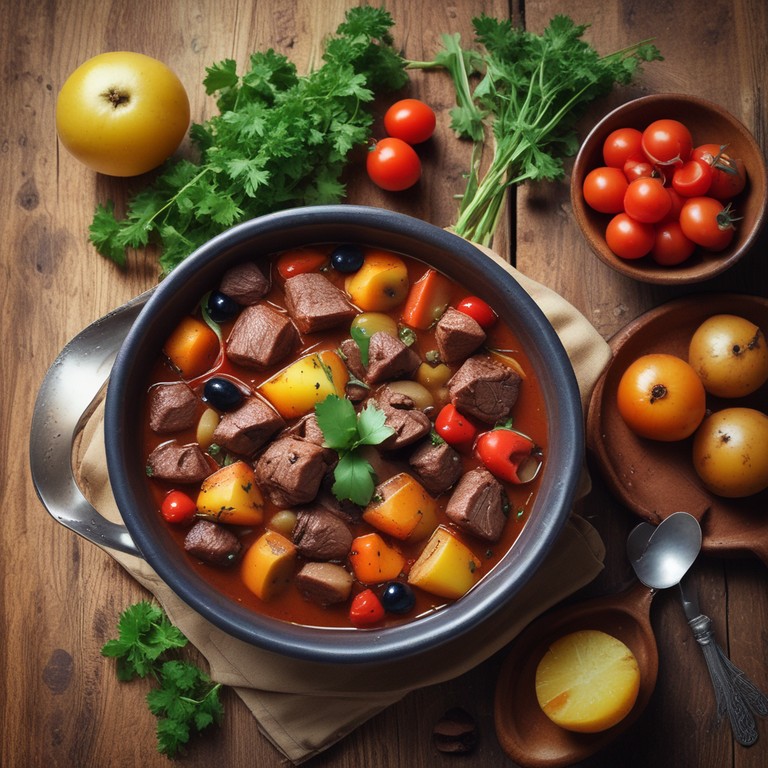 Ensopado de Carne com Batatas e Azeitonas