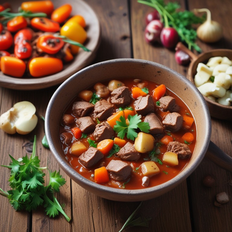 Kyrgyz Mutton Stew with Hearty Vegetables