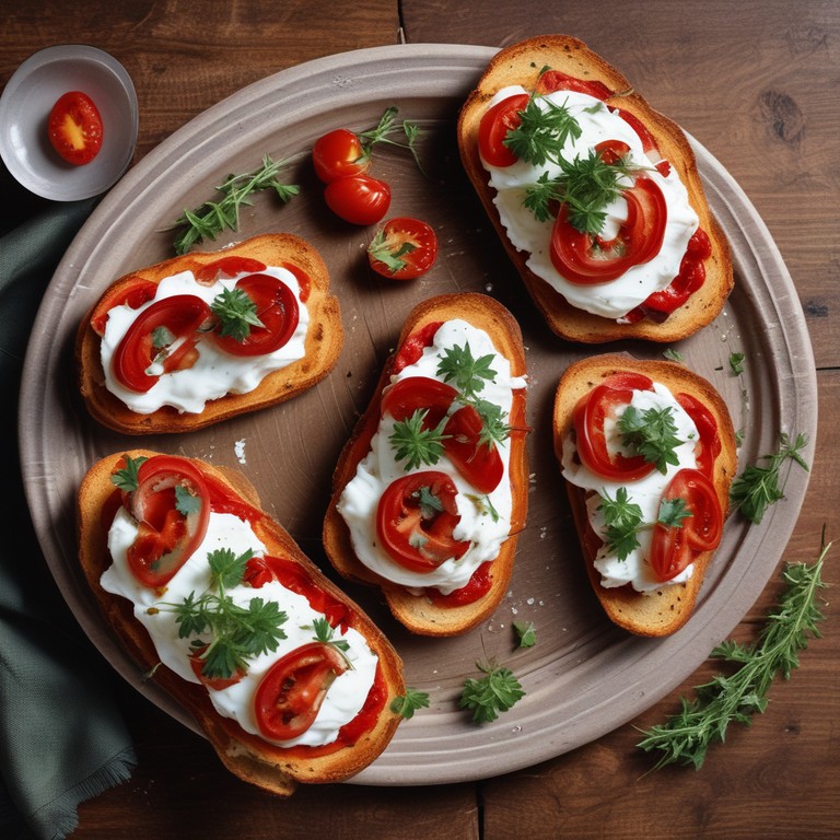 Tartines de Crème de Fromage de Chèvre aux Tomates Séchées