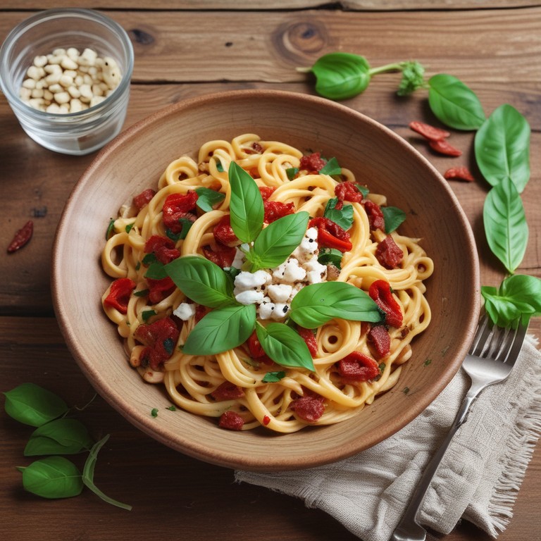 Pâtes aux Tomates Séchées et Fromage de Chèvre Crémeux