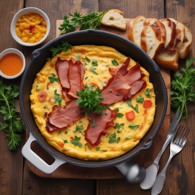 Omelete Recheada com Bacon, Calabresa e Verduras