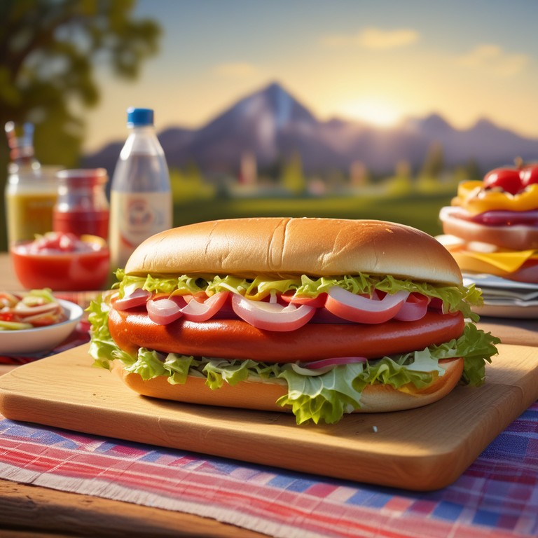 Ultimate Giant Juicy Hotdog with Ketchup and Mayonnaise