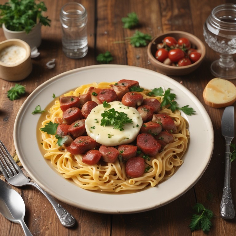 Massa com Linguiça Toscana e Queijo Brie