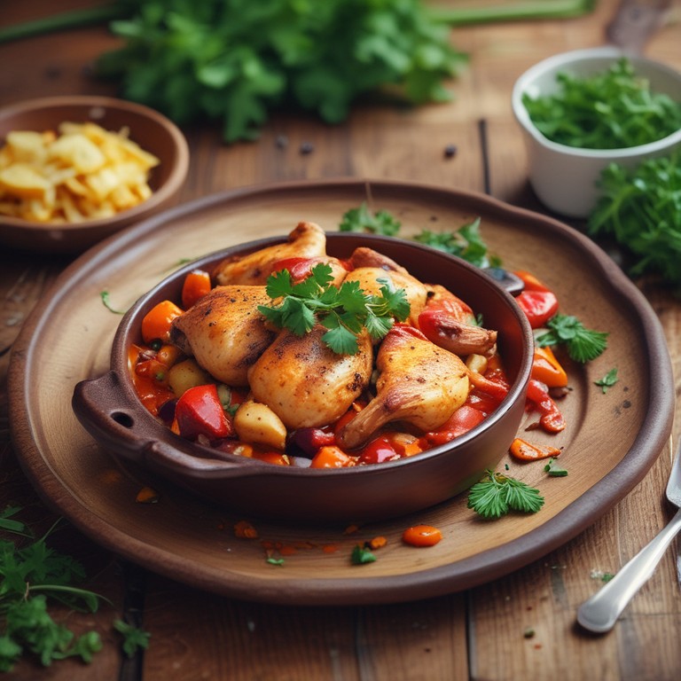 Hähnchen mit Spitzkohl, Ajvar und Chili-Kartoffeln