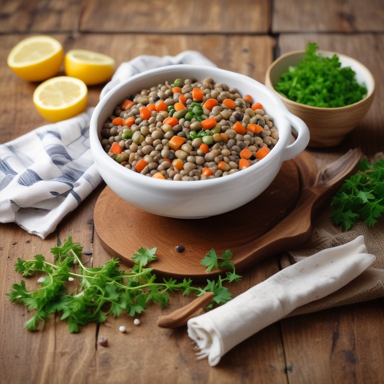 Linsensalat mit Schmand und Zitrone