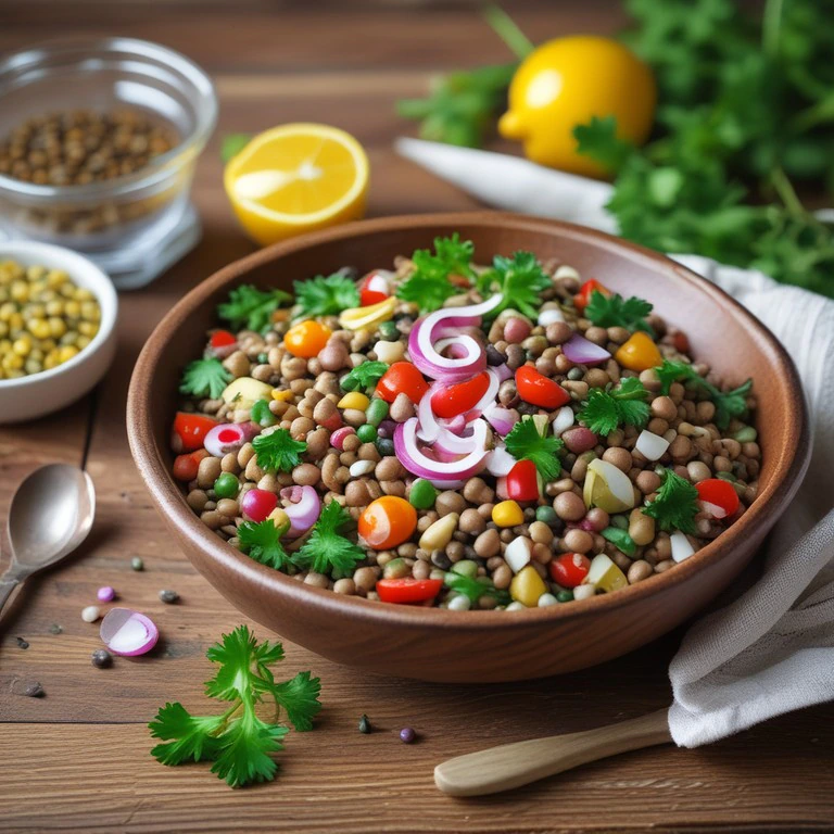 Linsensalat mit Schmand und Zitrone