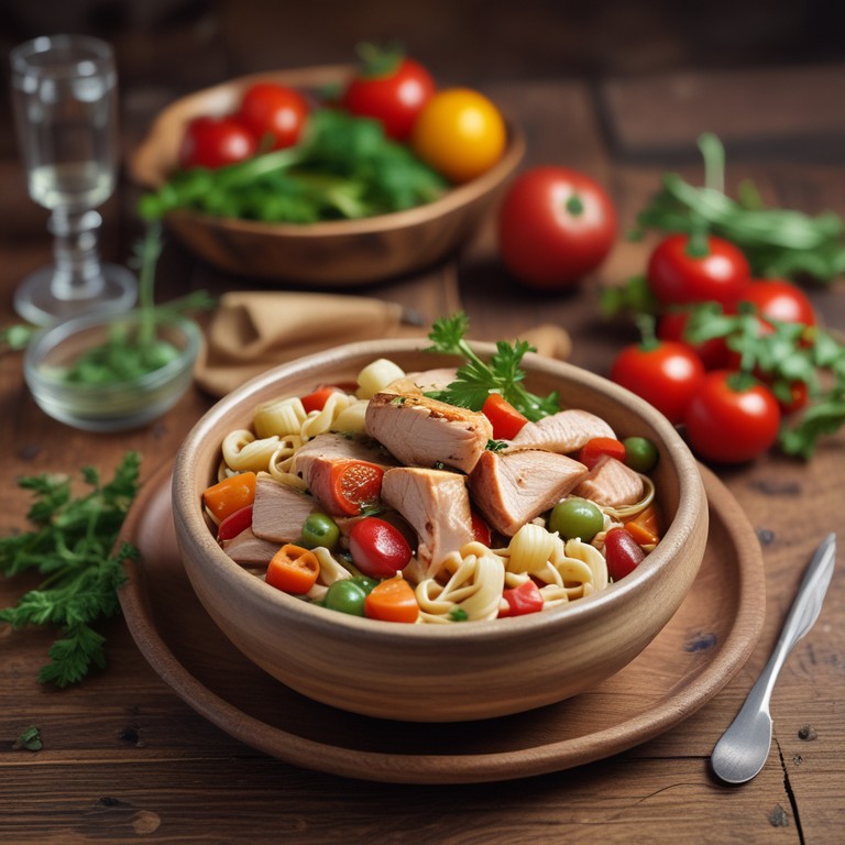 Cubes de Dinde aux Légumes, Pâtes et Tomates