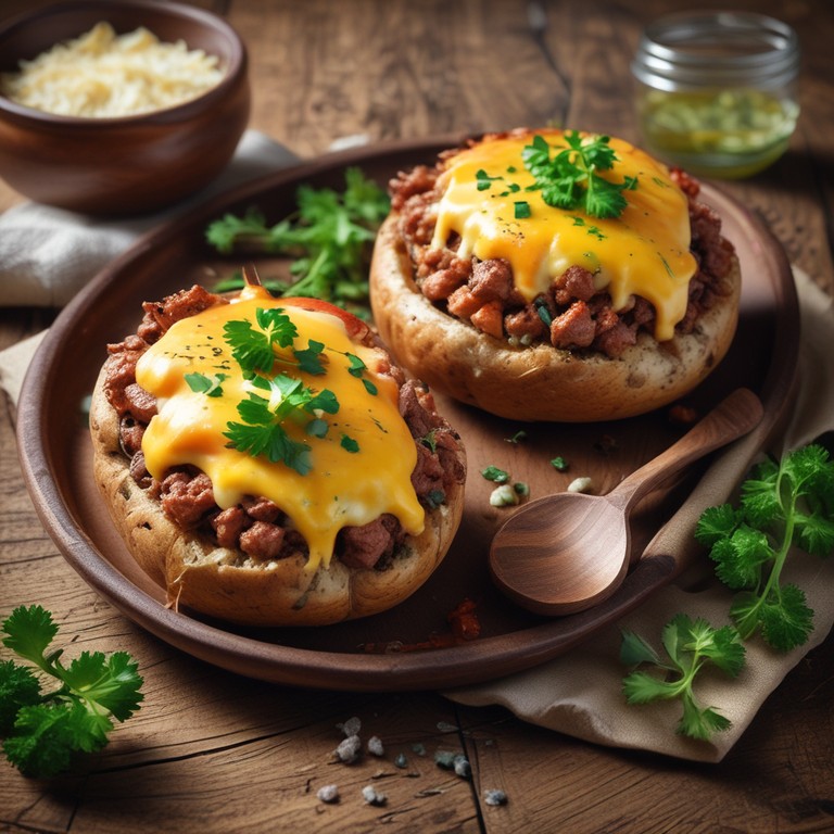 Gefüllte Kartoffeln mit Hackfleisch