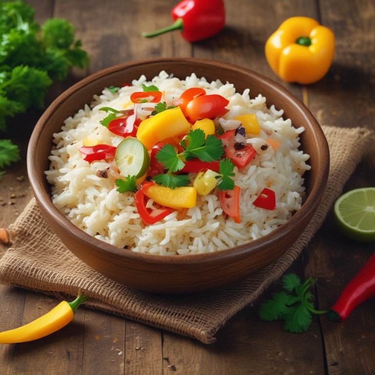 Rijst met Paprika en Mango Salsa