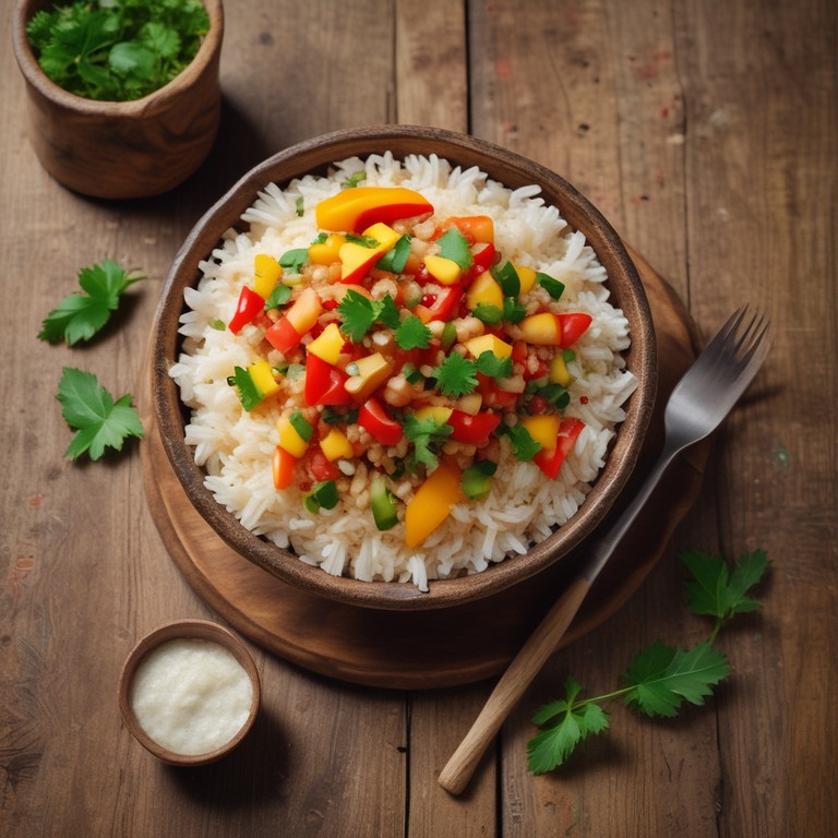 Rijst met Paprika en Mango Salsa