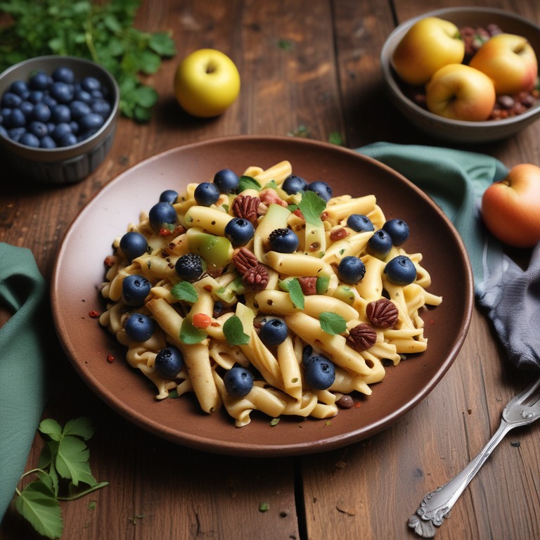 Pasta met Pistache, Cacao en Seizoensfruit