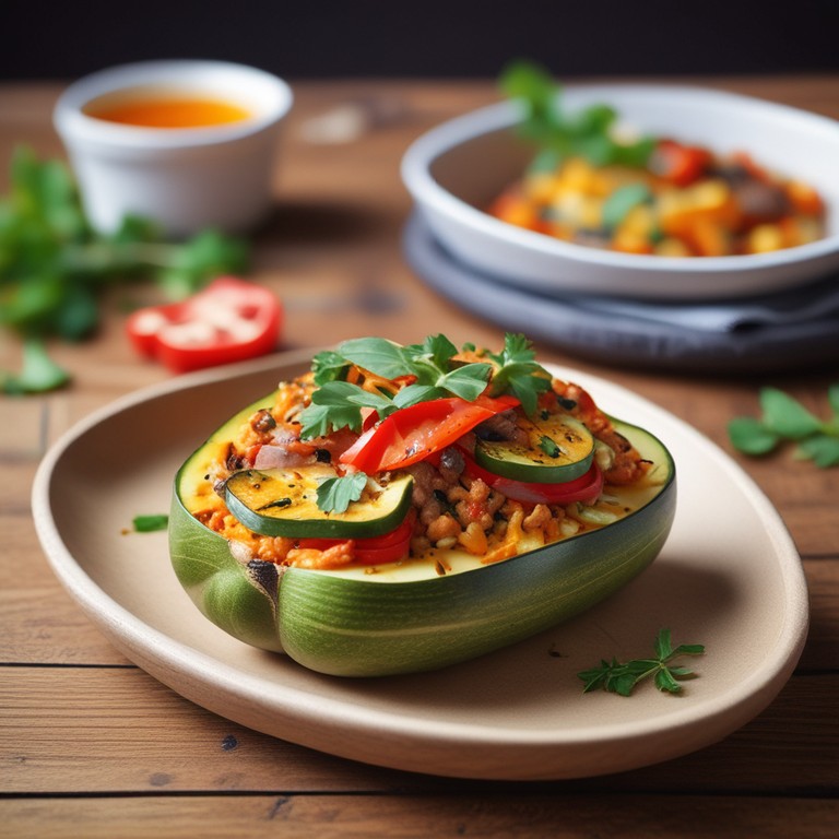 Calabacín Relleno al Horno con Queso y Hierbas