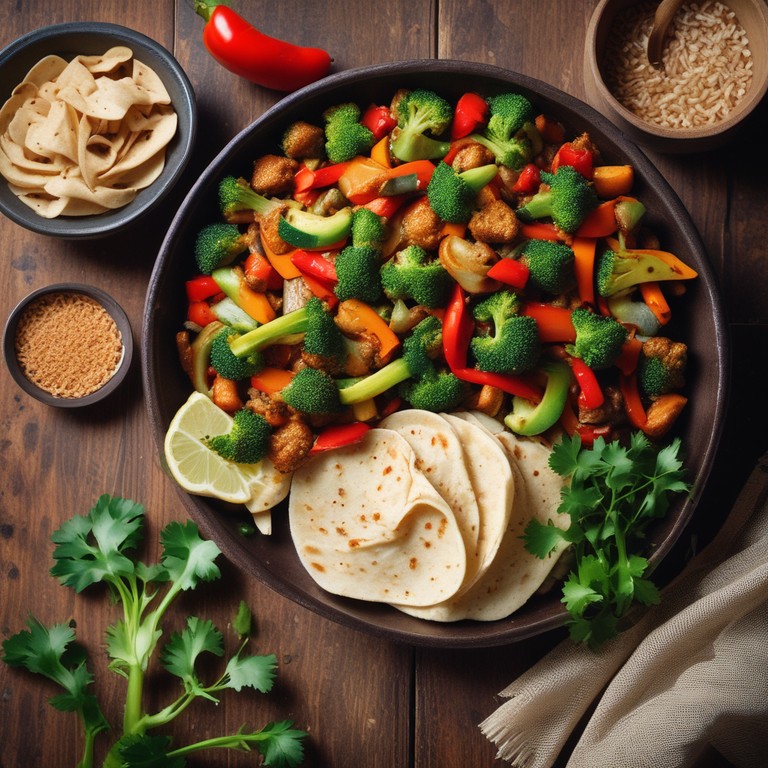 Spiced Vegetable Stir-Fry with Whole Wheat Roti