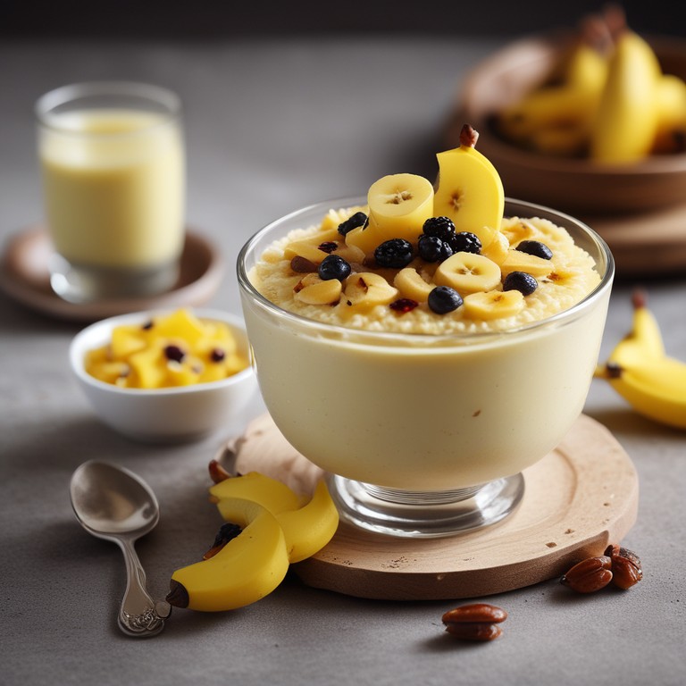 Creamy Sago and Vermicelli Pudding with Baby Bananas