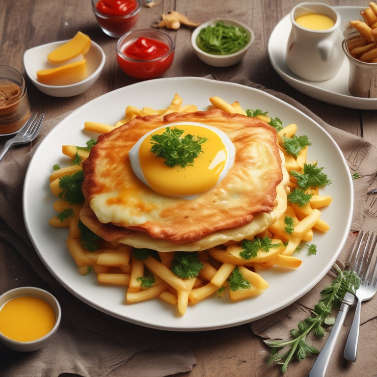 Cheesy French Fry Omelette Delight