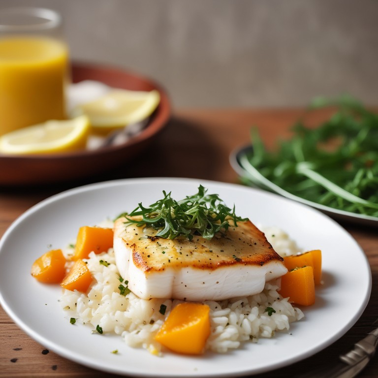 Cabillaud au Four avec Butternut, Citron et Riz Parfumé