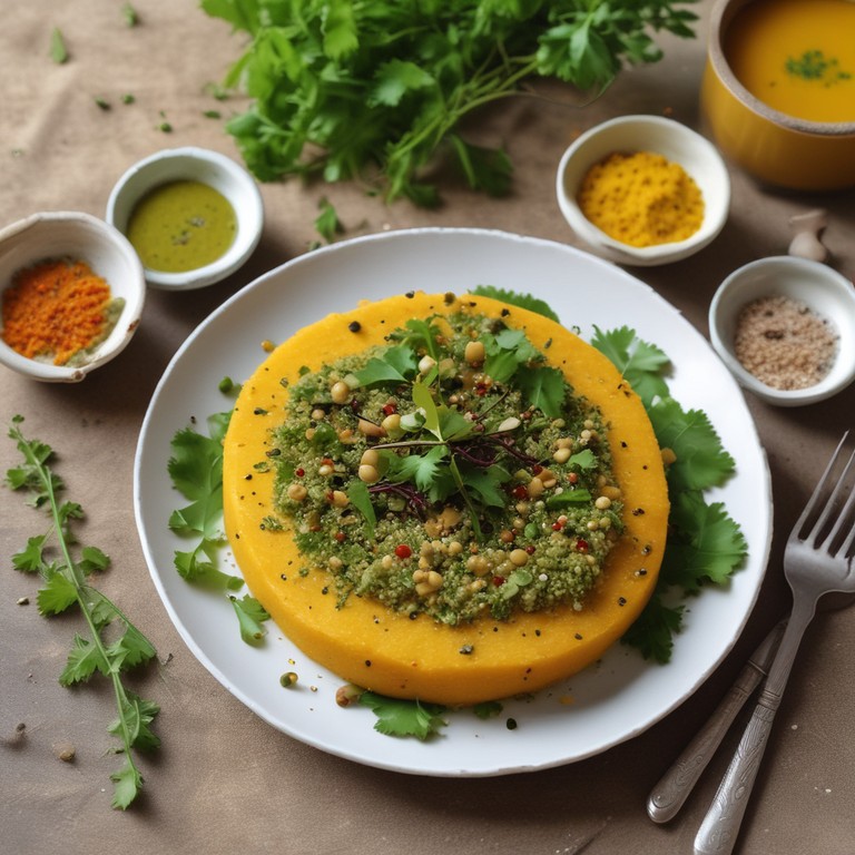 Fusion Gujarati Dhokla with Spicy Coconut Chutney