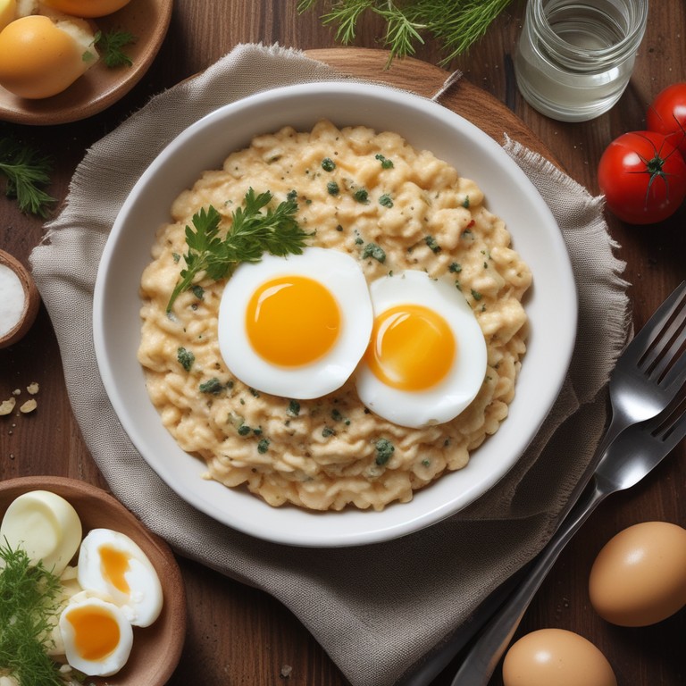 Savory Oatmeal with Eggs and Milk