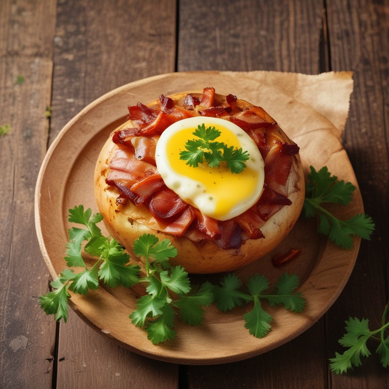 Batata Recheada com Queijo e Bacon