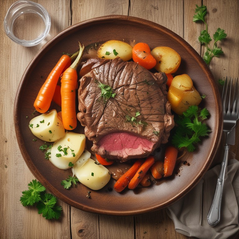 Bife com Batata, Cogumelo e Creme de Leite