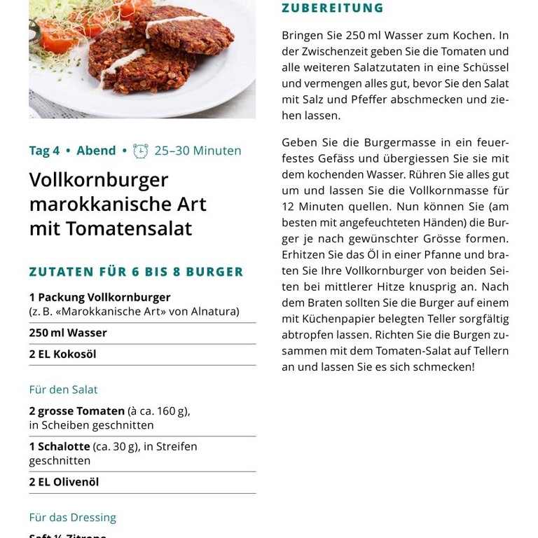 W1 T4.2 Vollkornburger marokkanische Art mit Tomatensalat