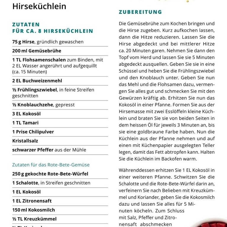 W1 T6.2 Rote-Bete-Gemüse mit Hirseküchlein